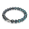 Pechschwarz | 925 Sterling Silber | Glühwürmchen-Glasarmband